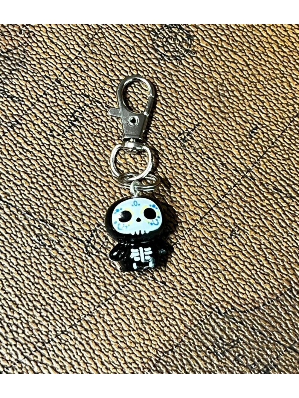 Day of the Dead Mini Skeleton Keychain Charm with Clasp Halloween